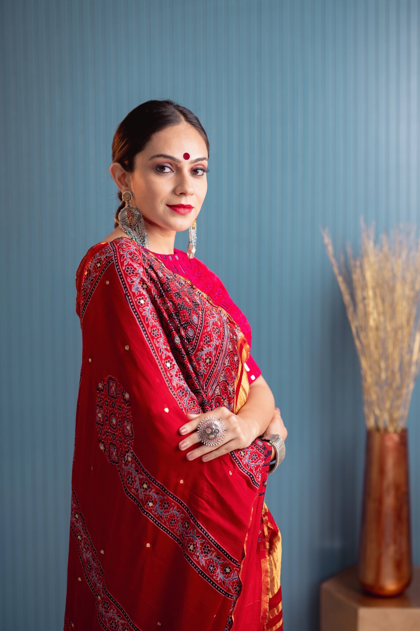 Ruby pink choli set