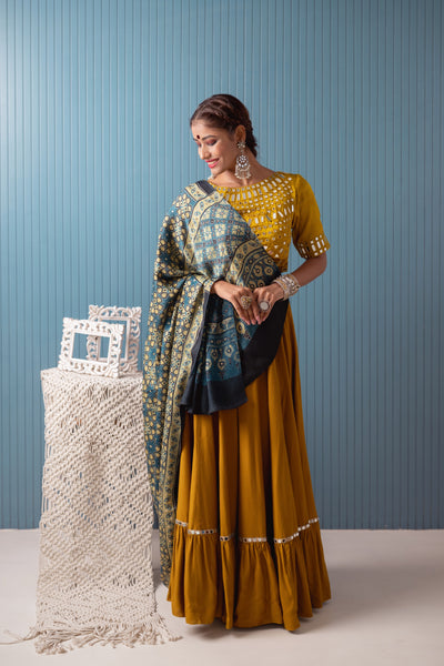 Mustard choli set