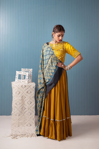 Mustard choli set