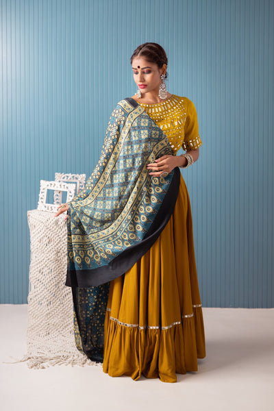 Mustard choli set