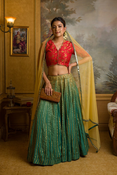 Fern green choli set