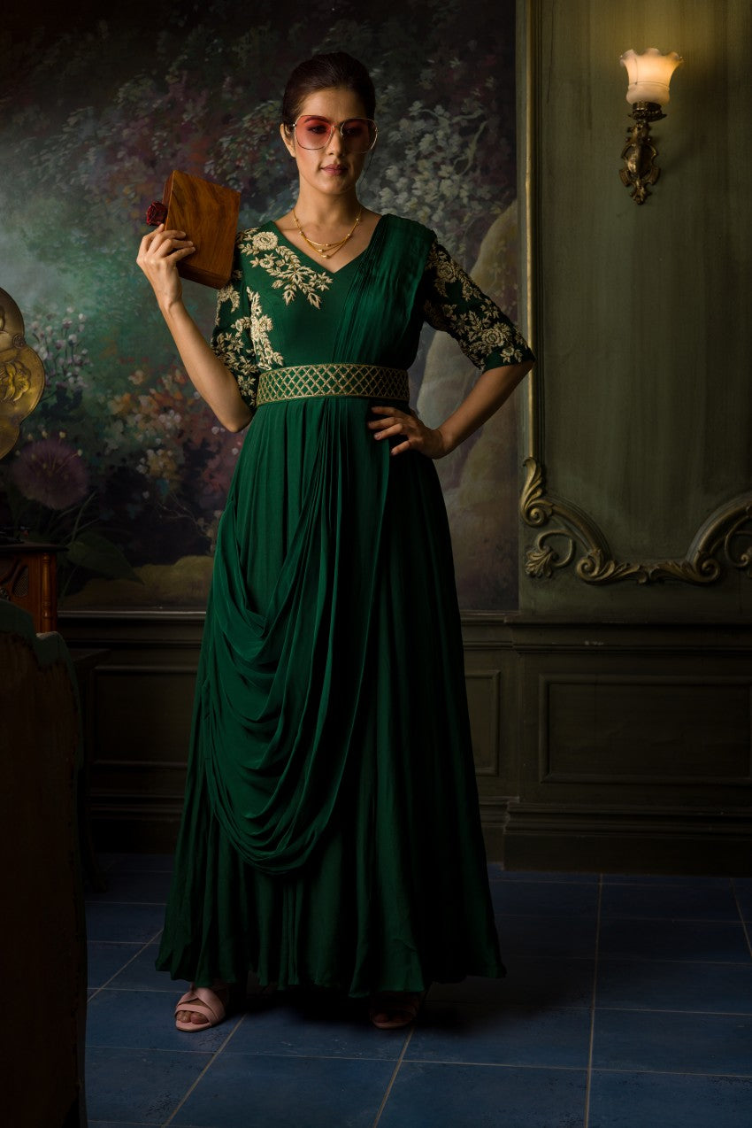 Emerald green gown