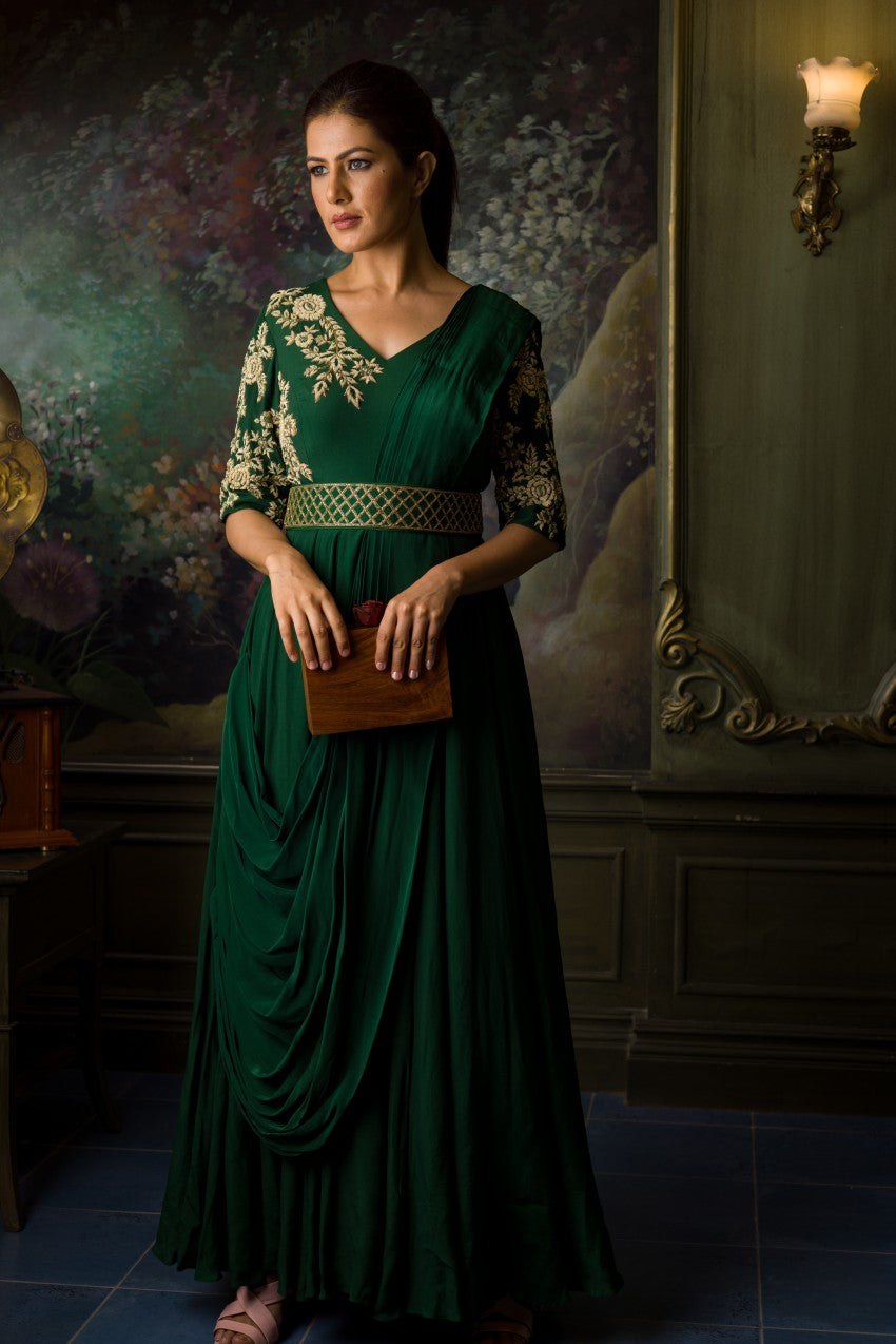 Emerald green gown