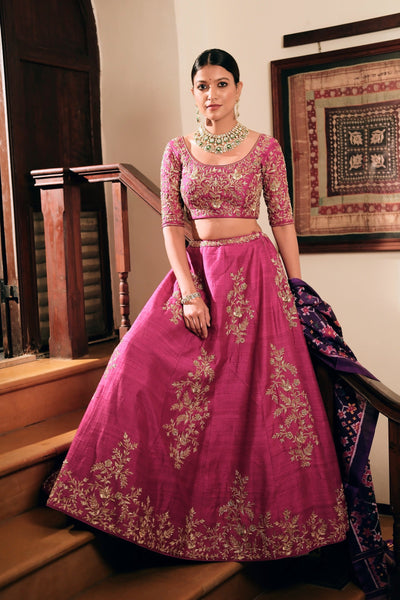 Magenta choli set