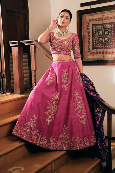 Magenta choli set