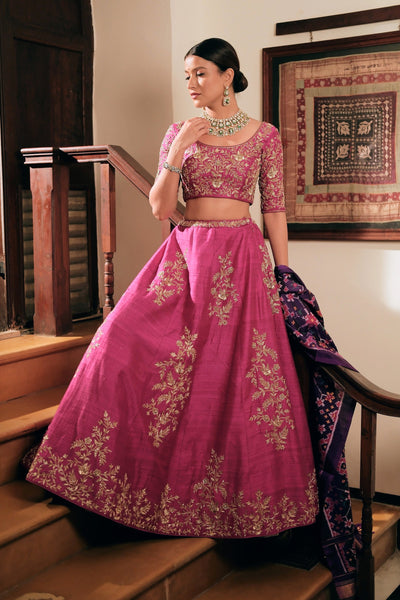 Magenta choli set