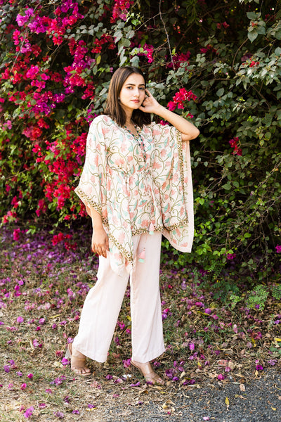 Tender peach kaftan set