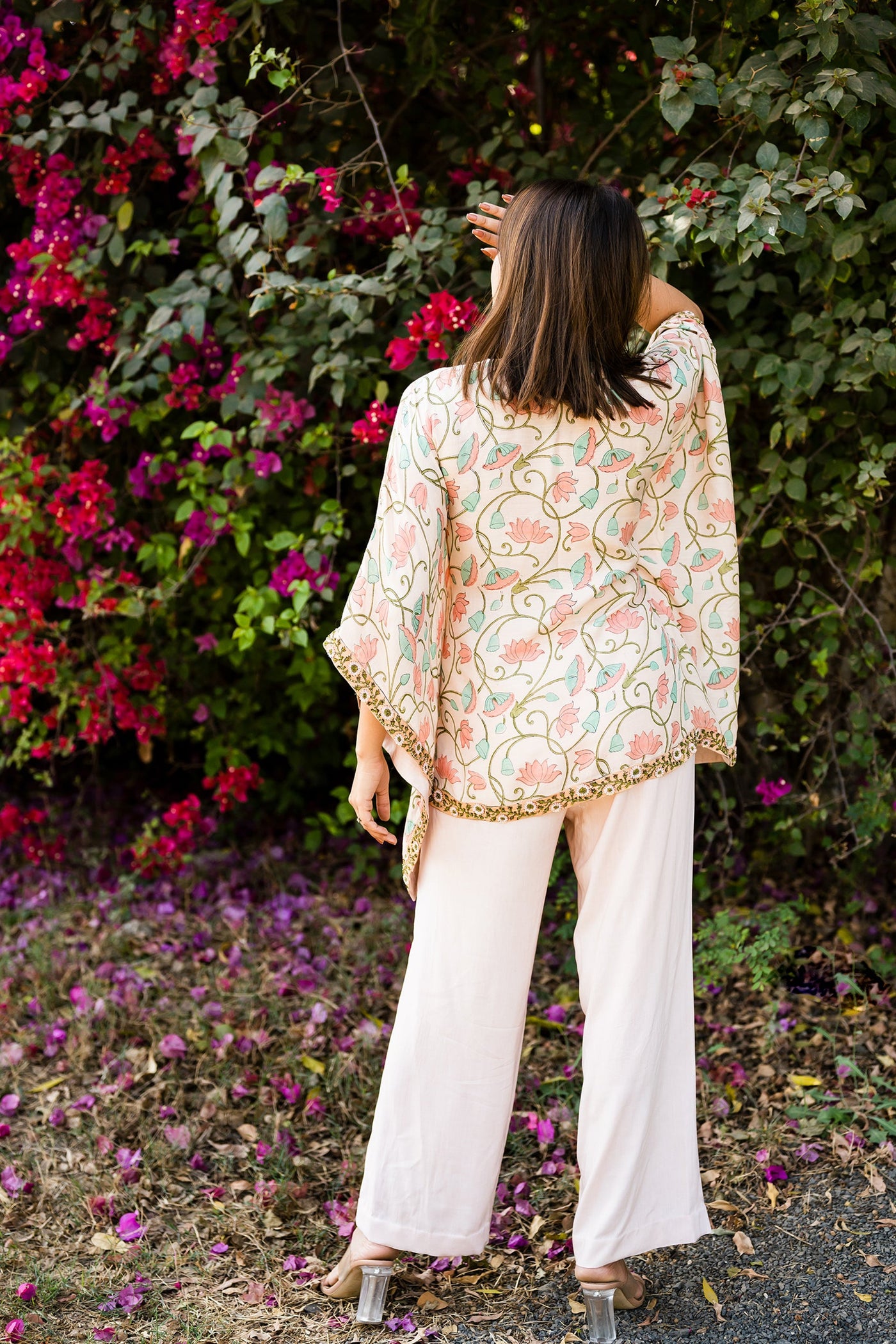 Tender peach kaftan set