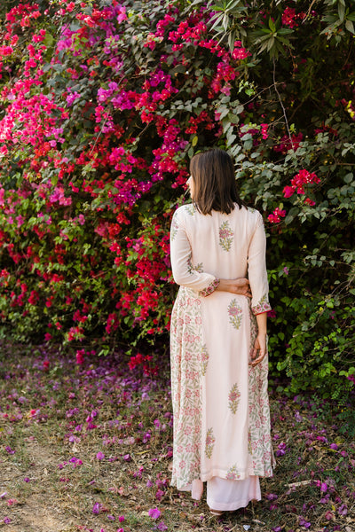 Ivory pink kurta set