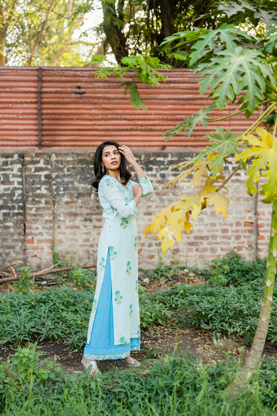 Light teal kurta set