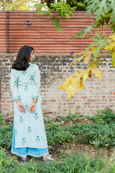 Light teal kurta set