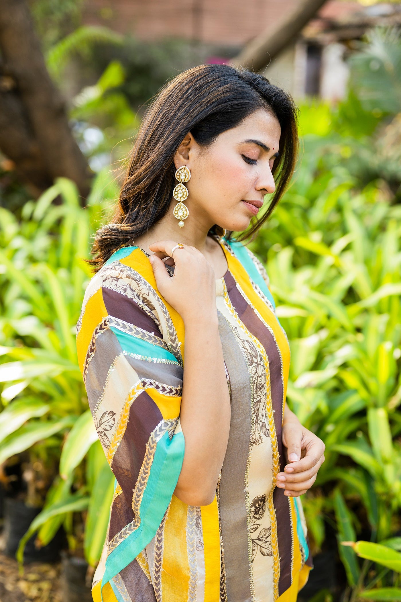 Multi-colored kaftan set