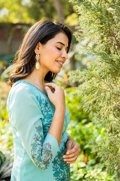 Pine green kurta set