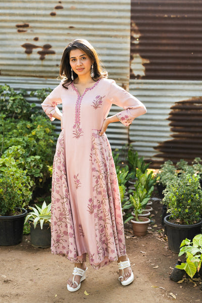 Dusky pink kurta set