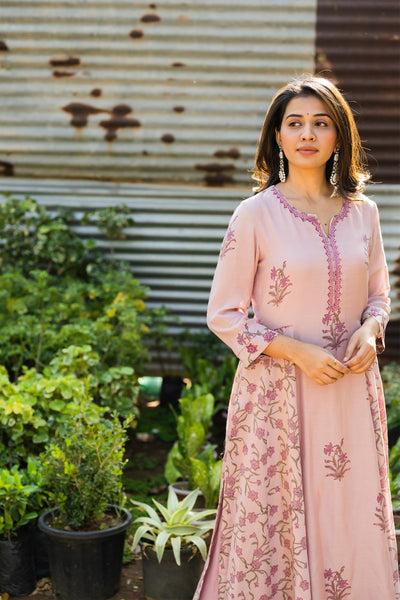 Dusky pink kurta set