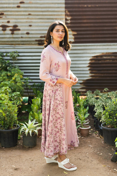 Dusky pink kurta set