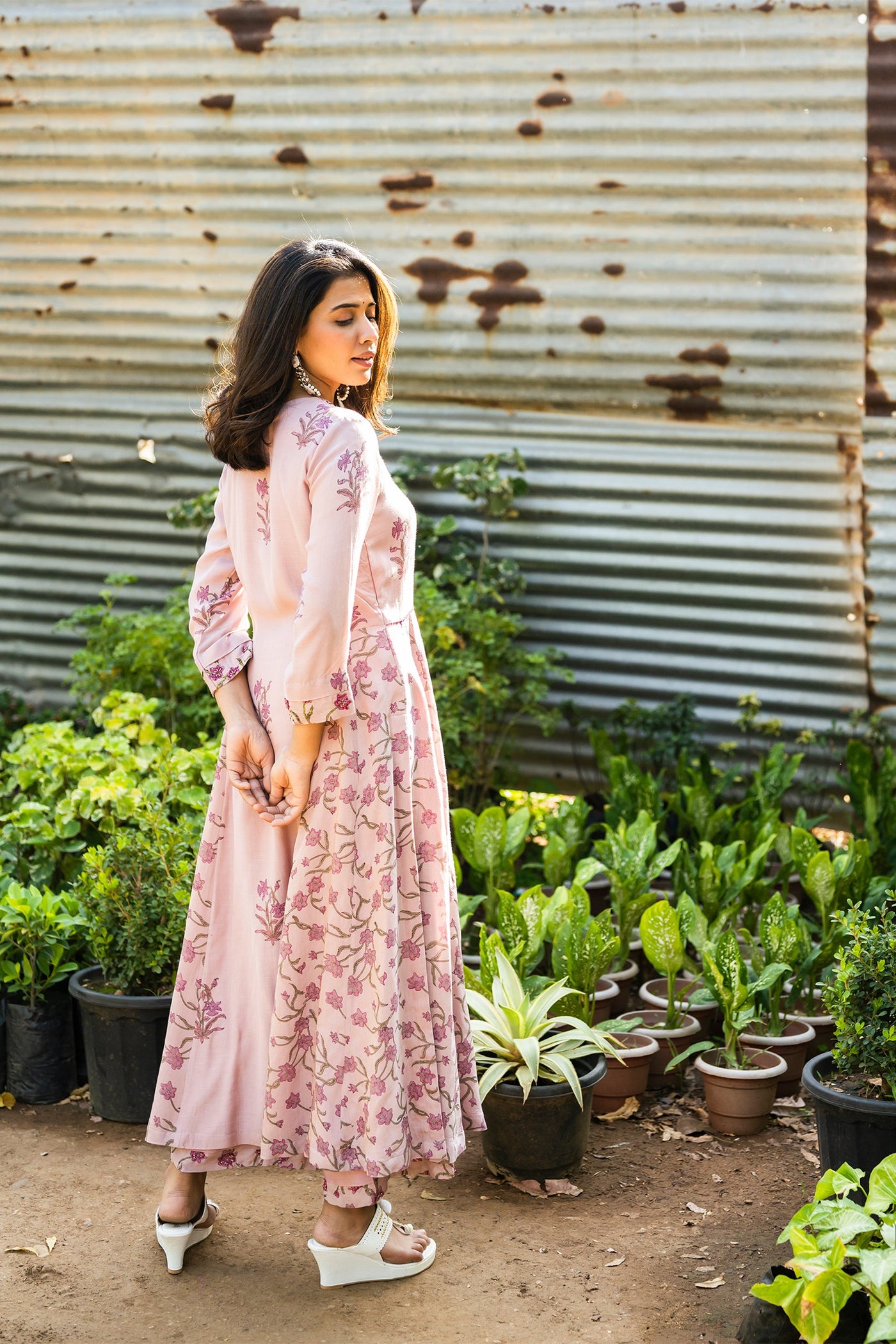 Dusky pink kurta set