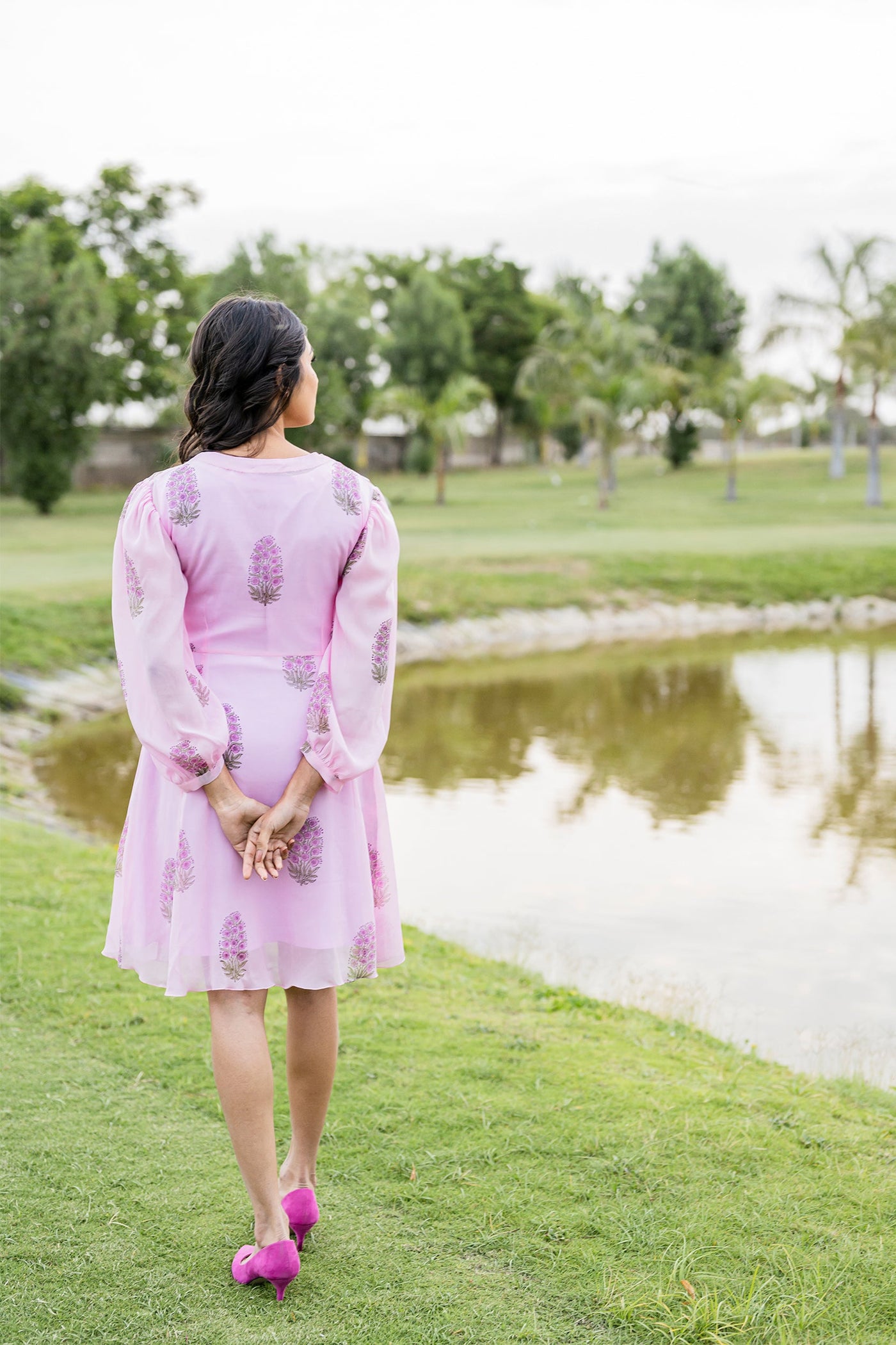 Sand pink short dress