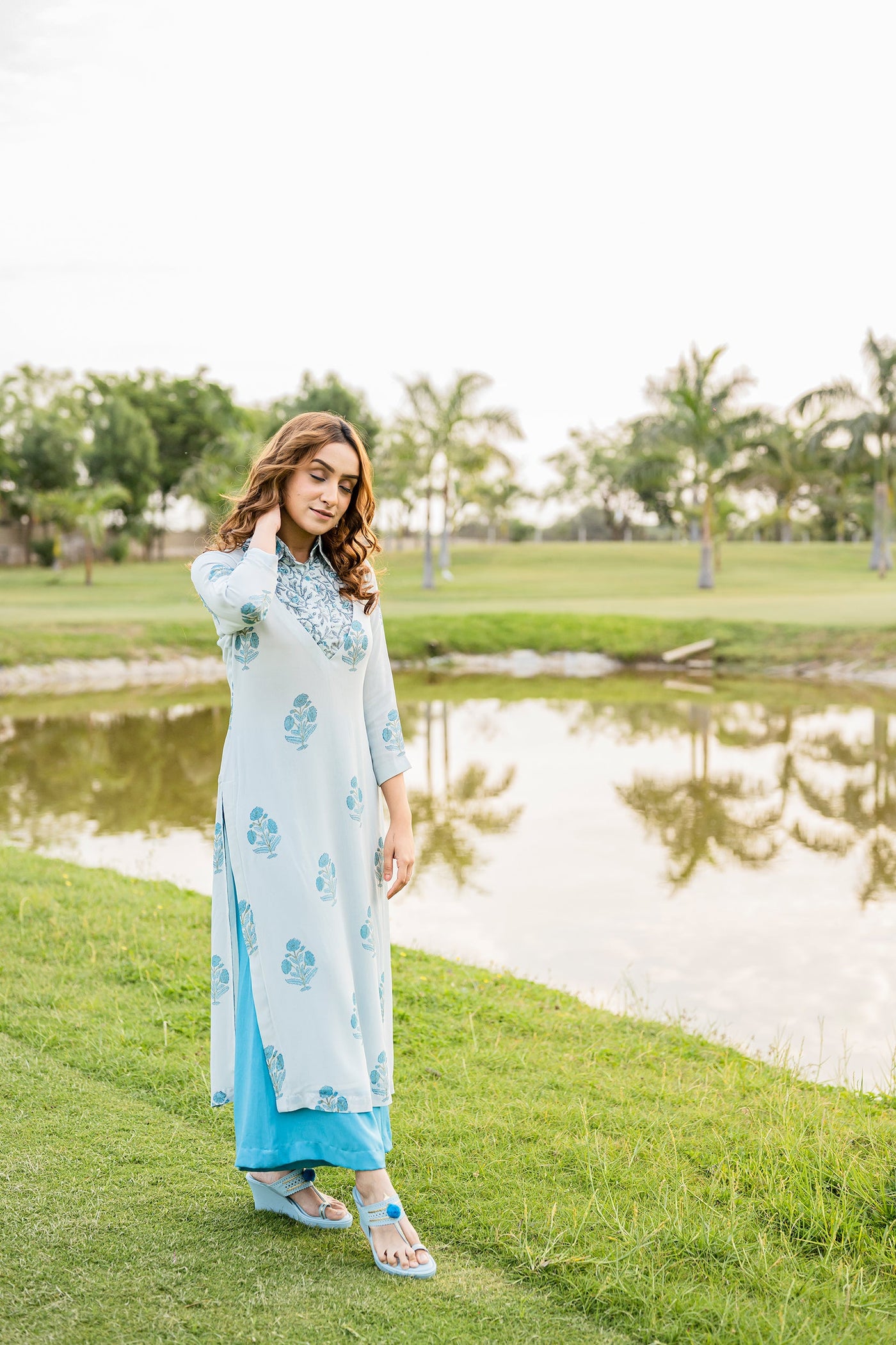 Idyllic aisle blue kurta set