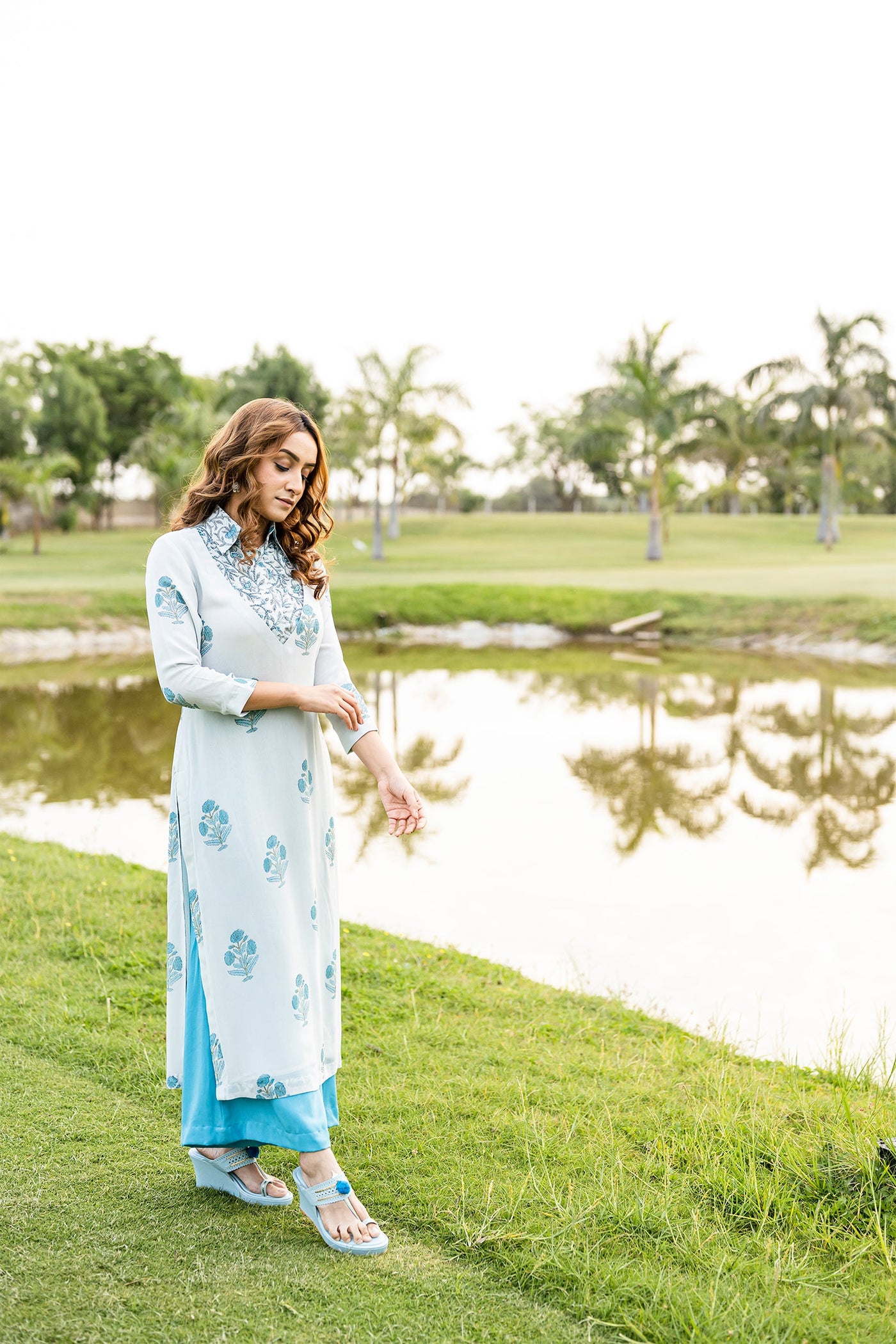 Idyllic aisle blue kurta set