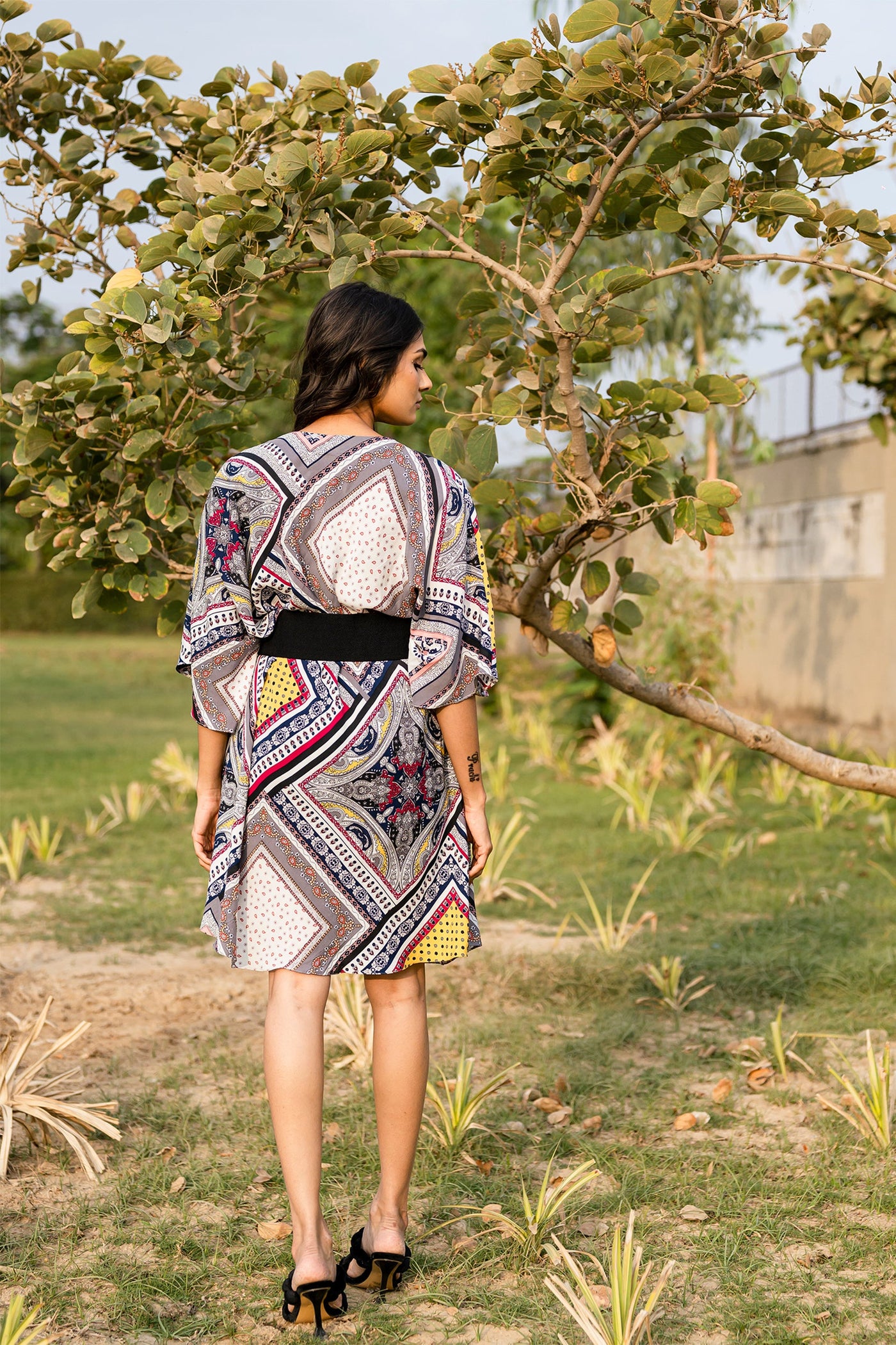 Boho kaftan short dress