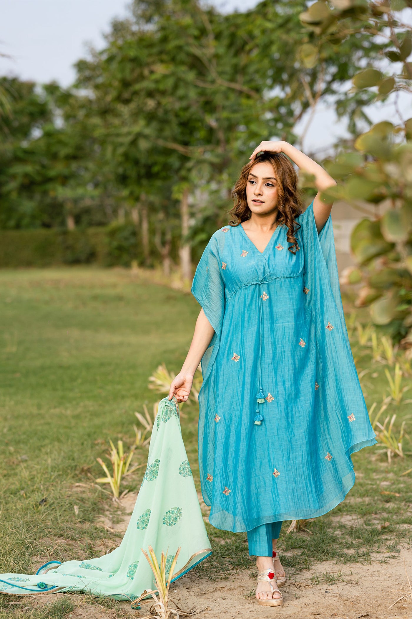 Sea green dupatta