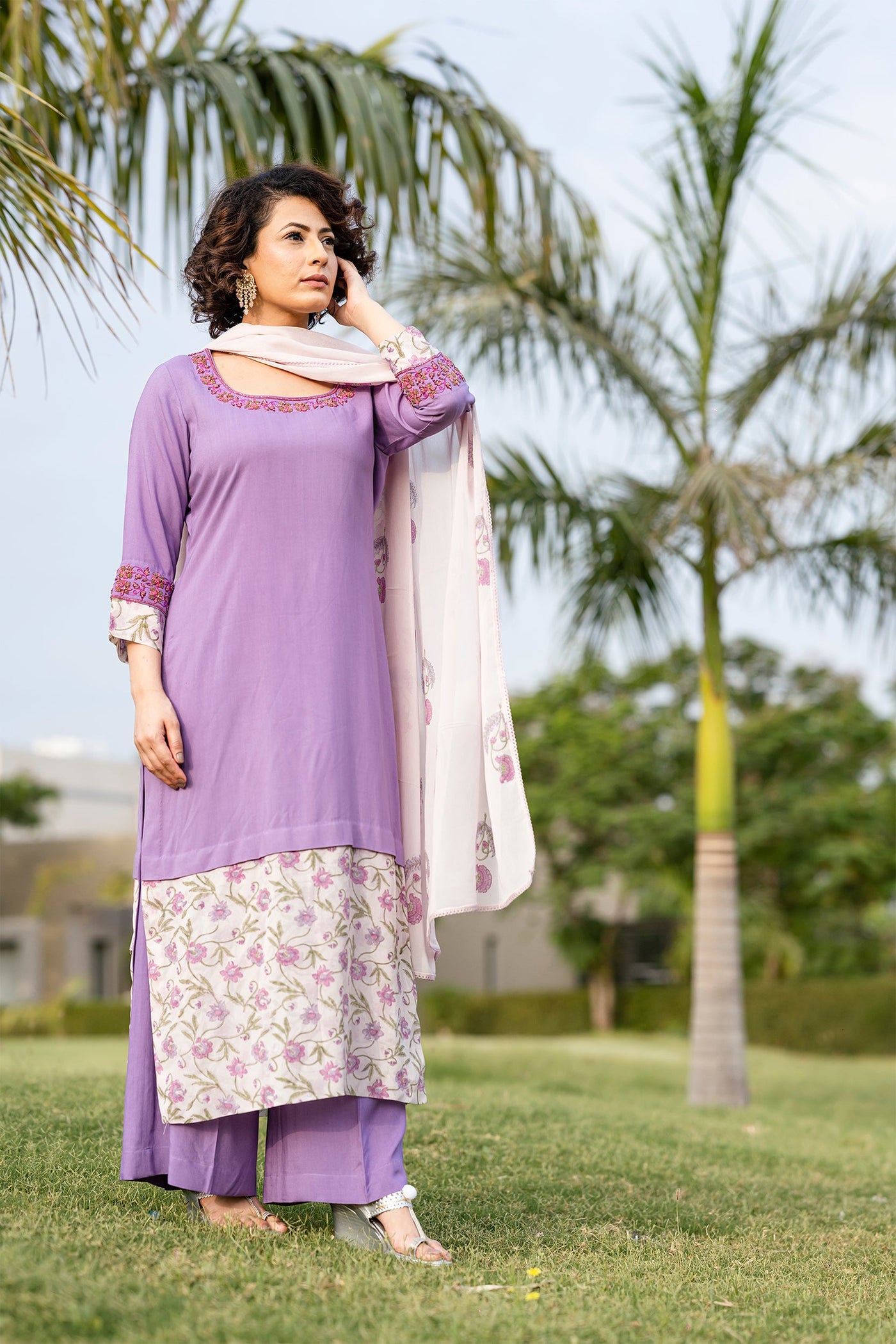 Lavender kurta set