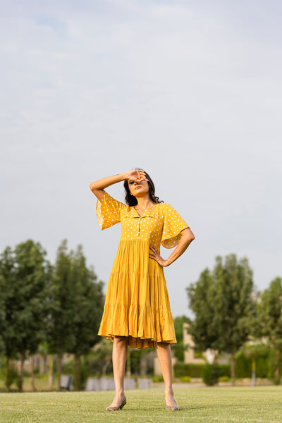 Mustard short dress