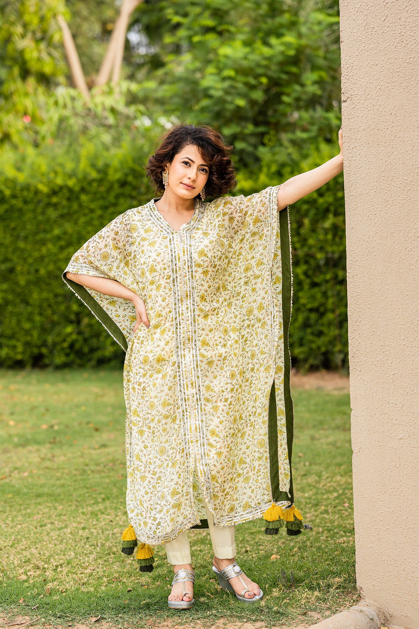 Ethereal yellow Kaftan set