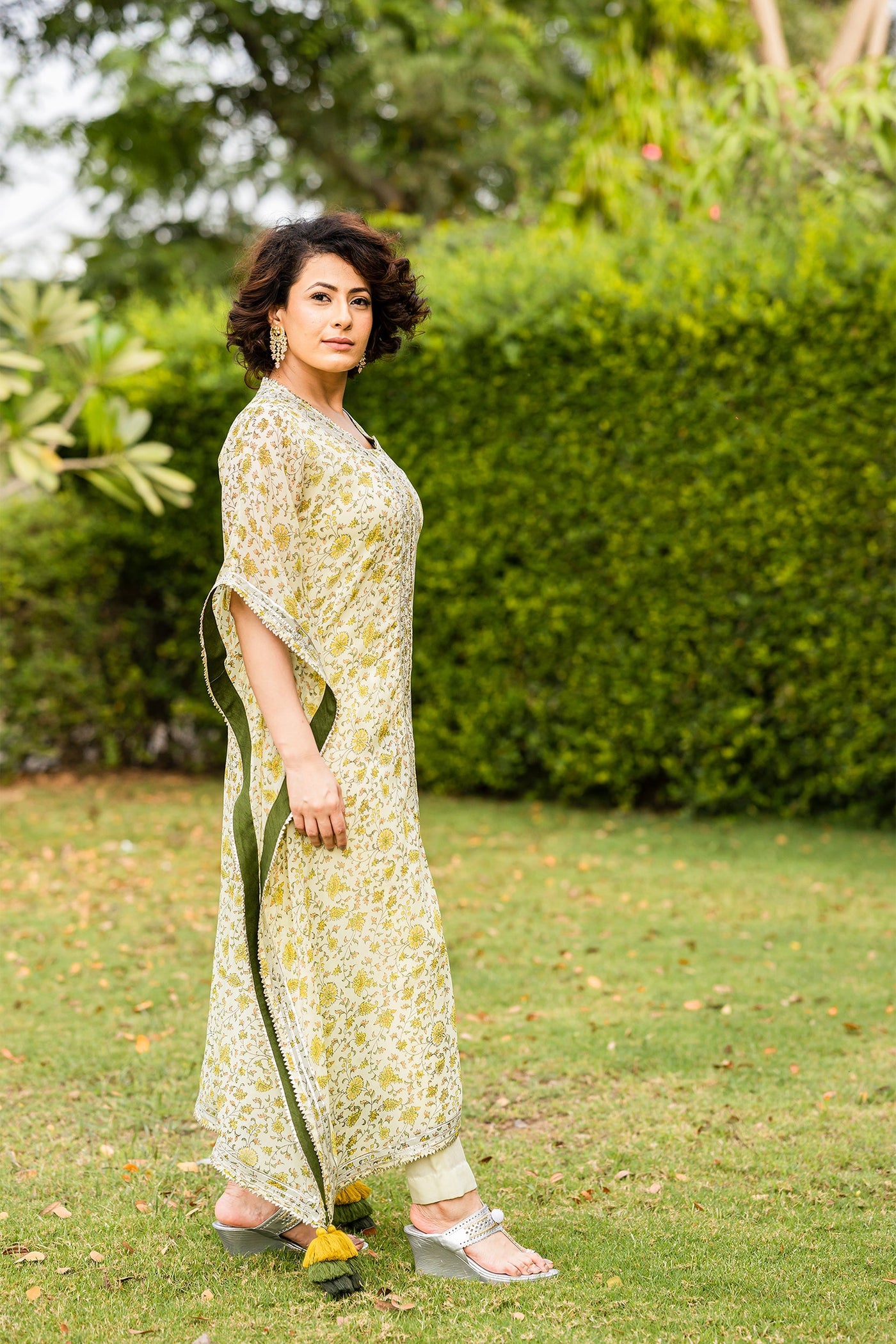 Ethereal yellow Kaftan set