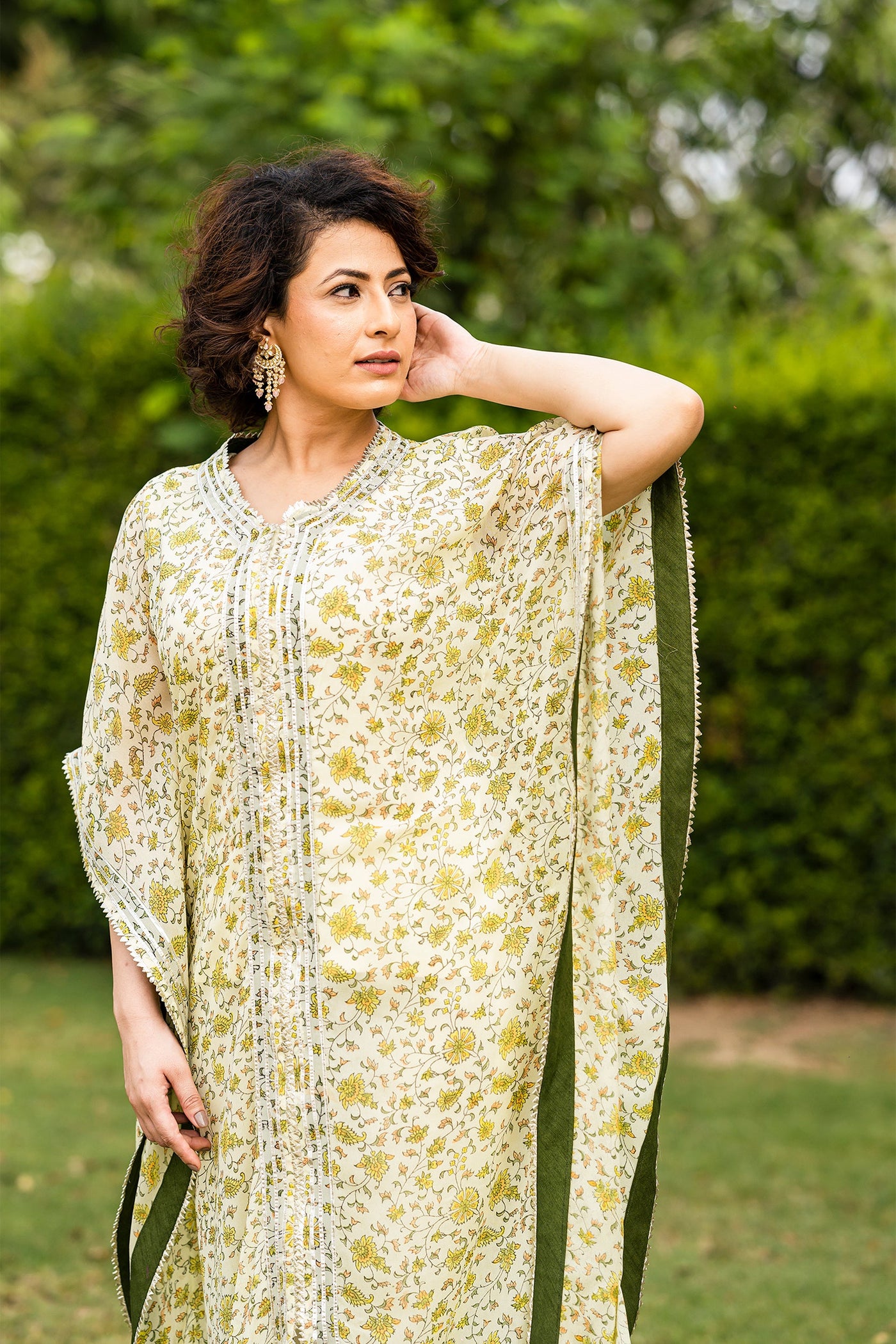 Ethereal yellow Kaftan set