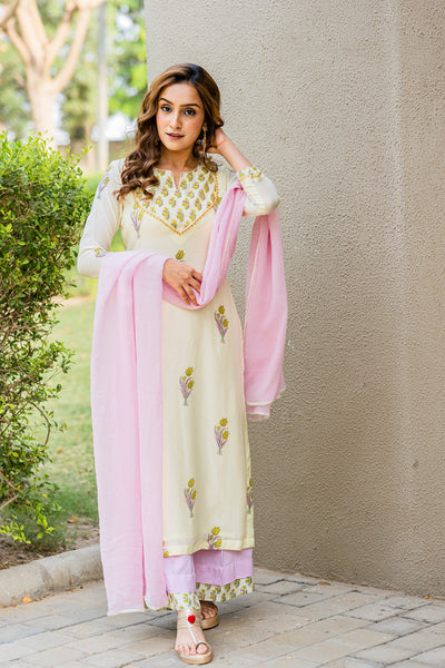 Sweet corn yellow kurta set