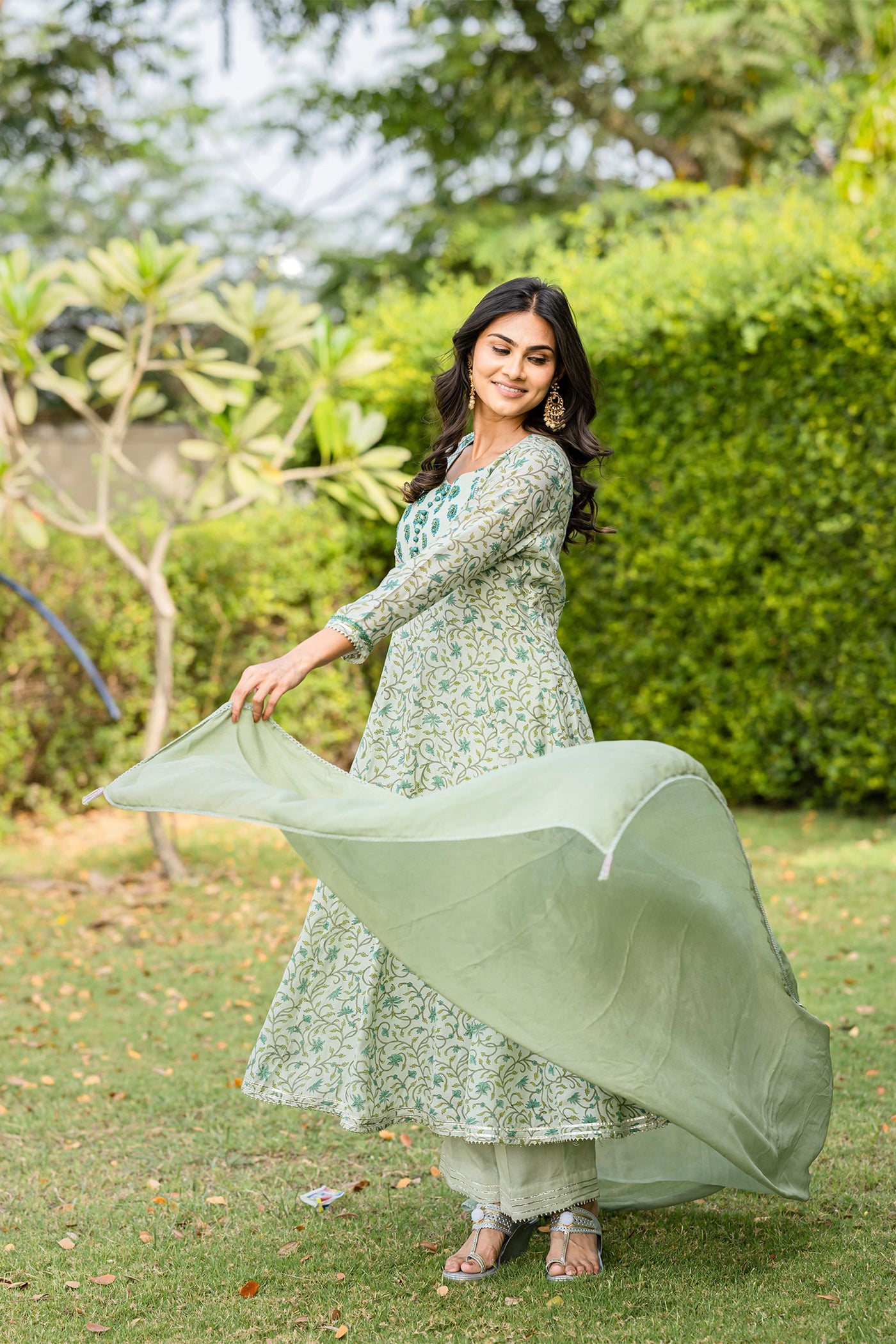 Cascade green kurta set