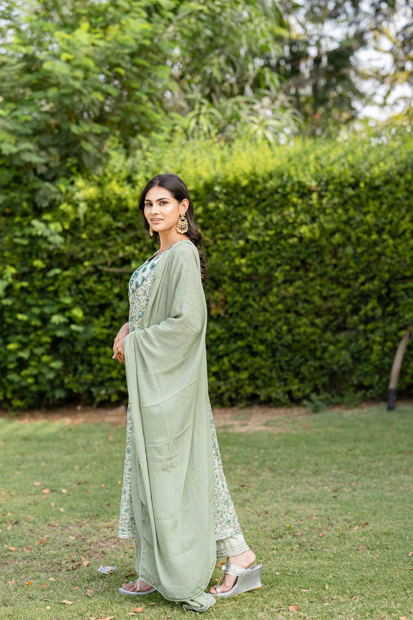 Cascade green kurta set