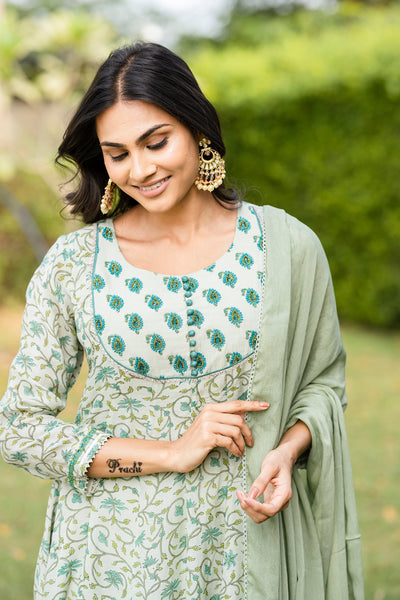 Cascade green kurta set