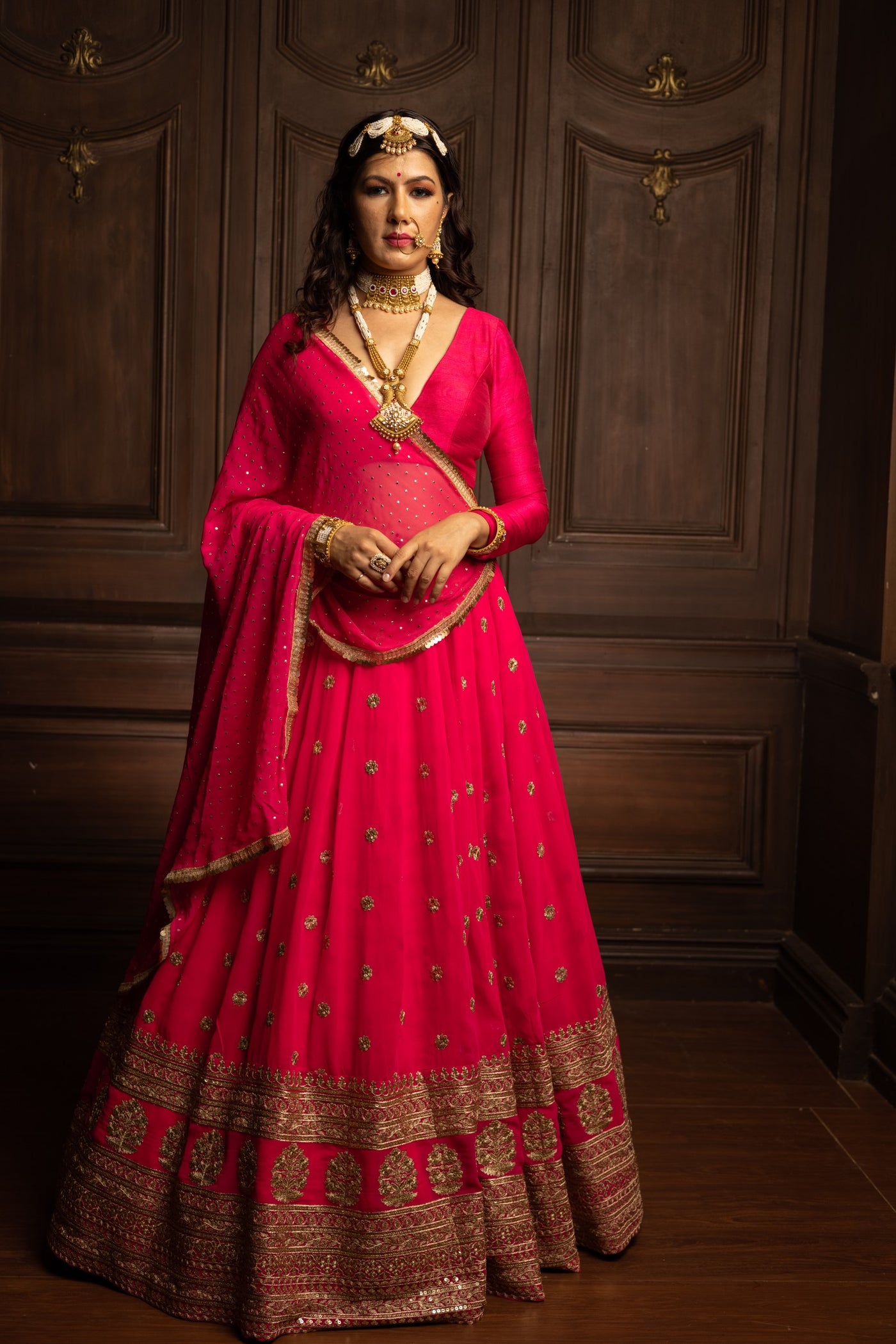 Ruby pink choli set