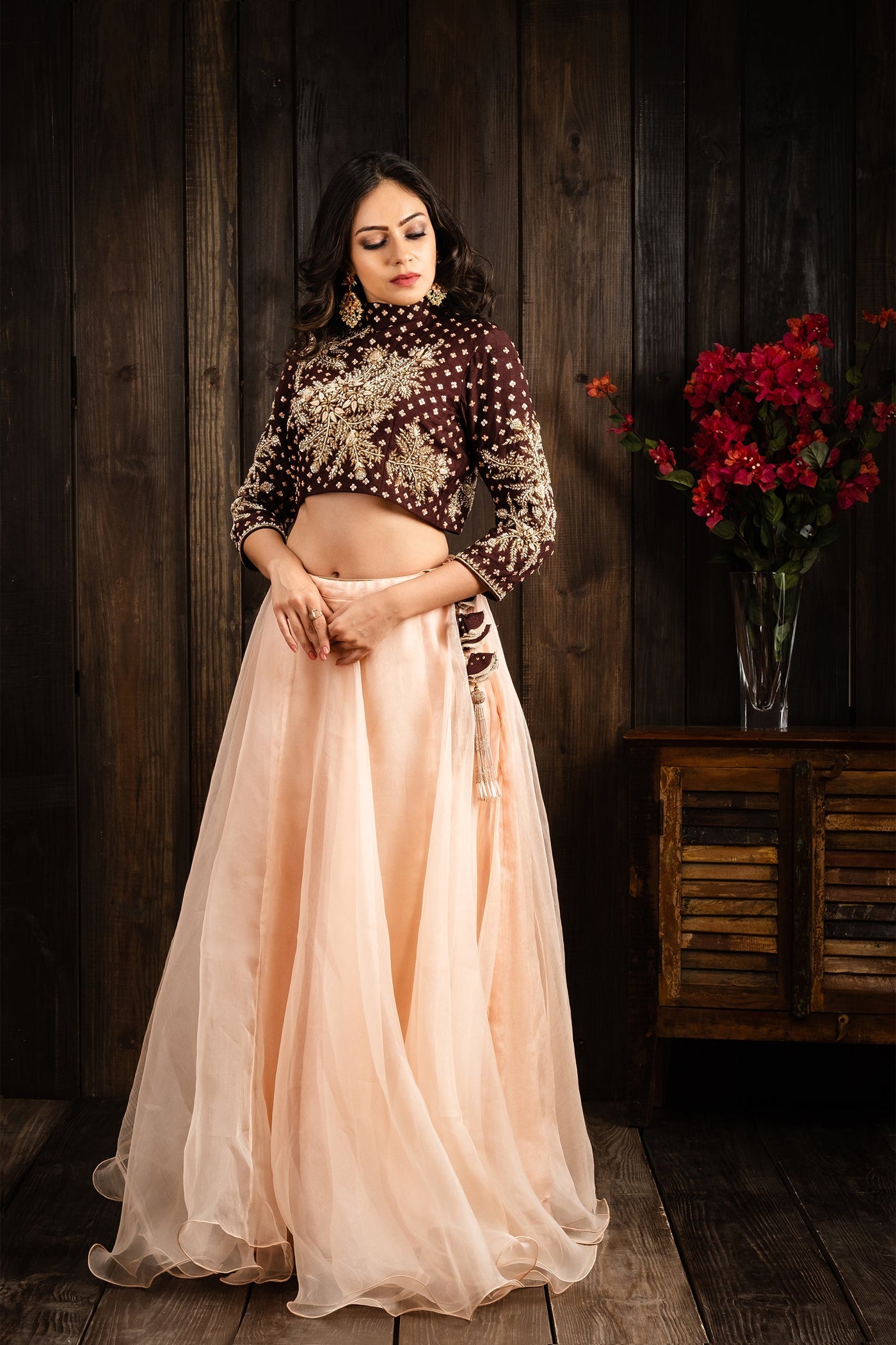 Pecan brown choli